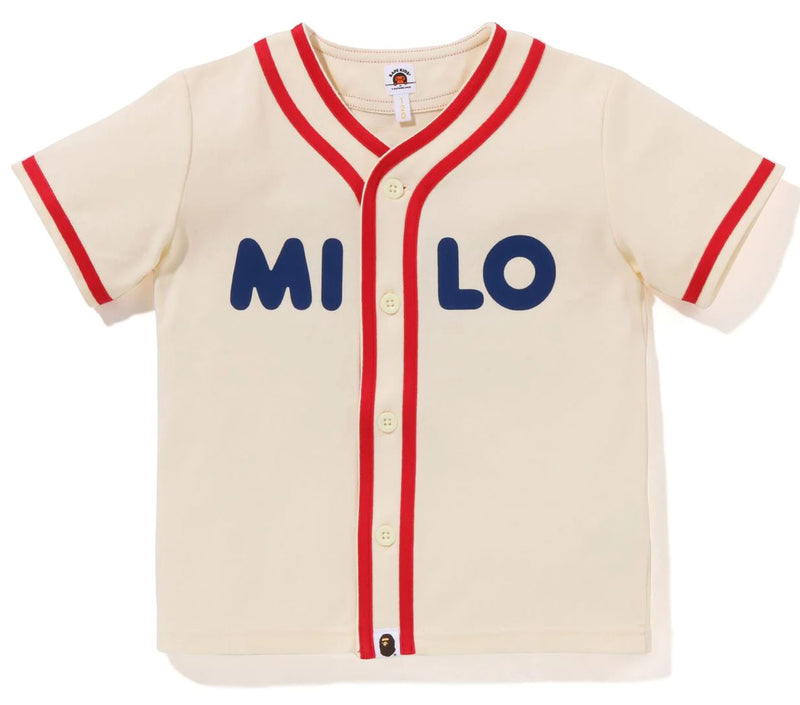 A BATHING APE BAPE KIDS BABY MILO BASEBALL SHIRT