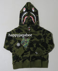 A BATHING APE BAPE KIDS 1ST CAMO SHARK ZIP HOODIE - happyjagabee store