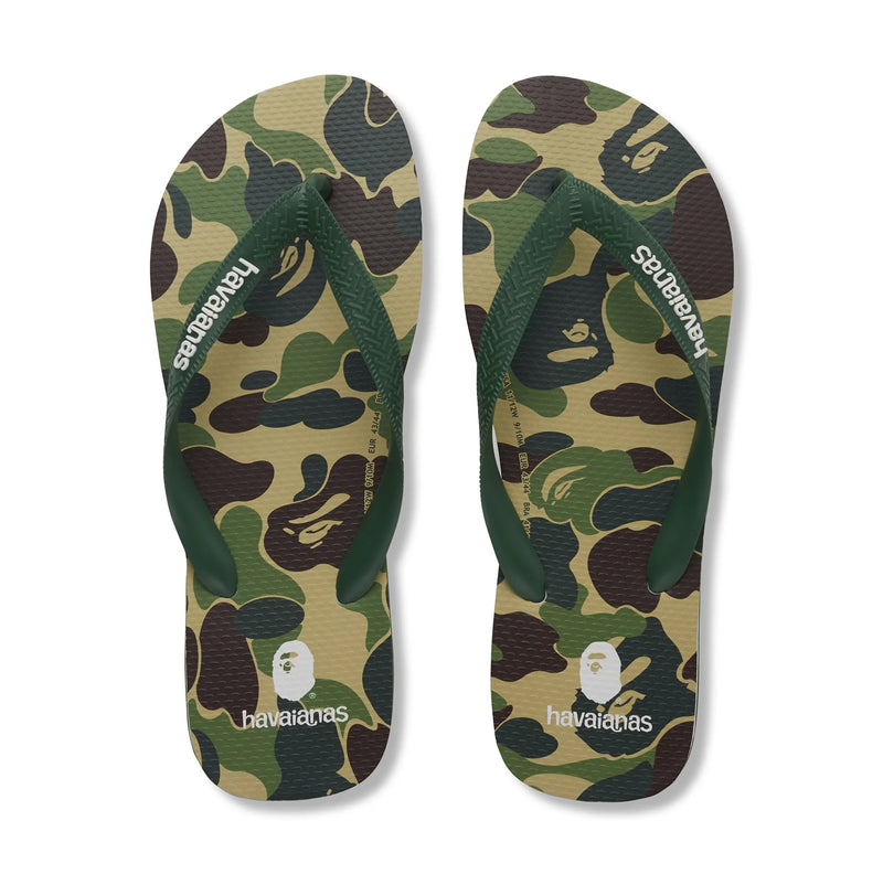 A BATHING APE BAPE X HAVAIANAS TOP SANDALS ( ABC CAMO )