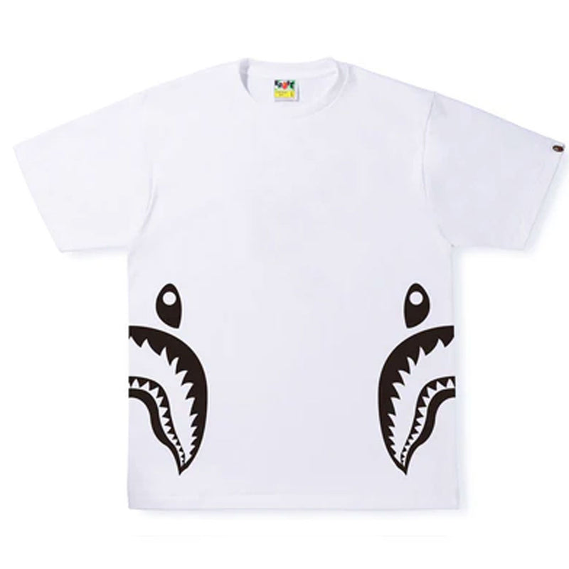A BATHING APE BICOLOR SIDE SHARK TEE