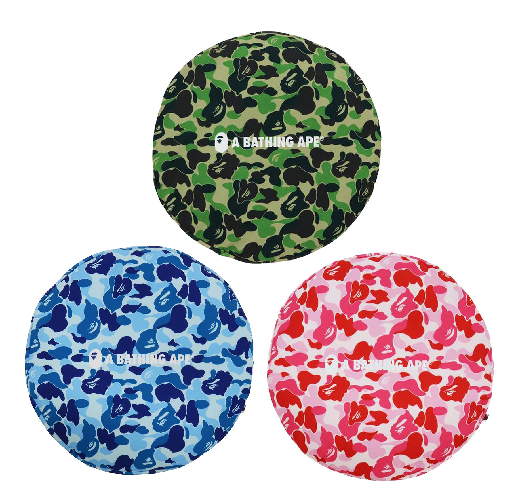 A BATHING APE BAPE HOME ABC CAMO A BATHING APE CIRCLE FLUFFY BEADS CUSHION