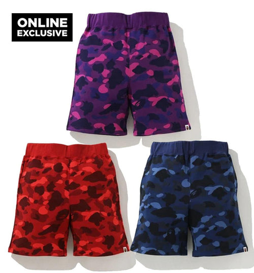 A BATHING APE COLOR CAMO SWEAT SHORTS ONLINE EXCLUSIVE