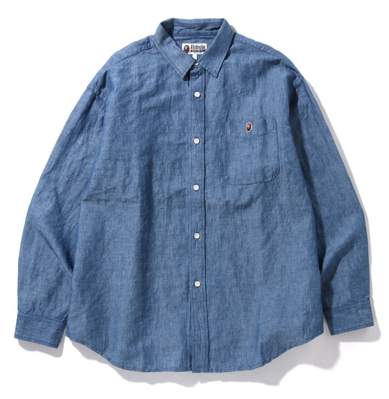 A BATHING APE CHAMBRAY LOOSE FIT SHIRT