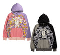 A BATHING APE Ladies' STA CAMO RAGLAN OVERSIZED ZIP HOODIE