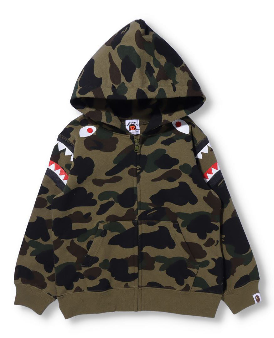 Bape Kids Camo Shark Zip Hoodie