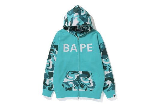 A BATHING APE Ladies' BAPE MARBLE CAMO OVERSIZED FULL ZIP HOODIE
