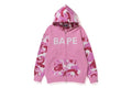 A BATHING APE Ladies' BAPE MARBLE CAMO OVERSIZED FULL ZIP HOODIE