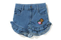 A BATHING APE BAPE KIDS STRAWBERRY MILO FRILL SHORTS