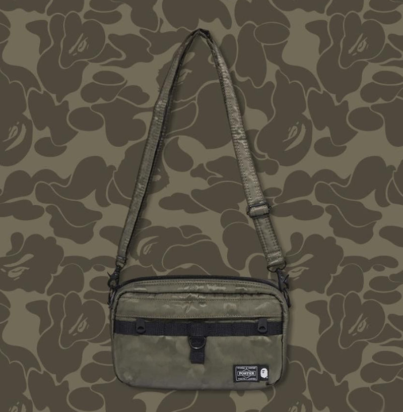 A BATHING APE BAPE x PORTER SOLID CAMO SHOULDER BAG (S)