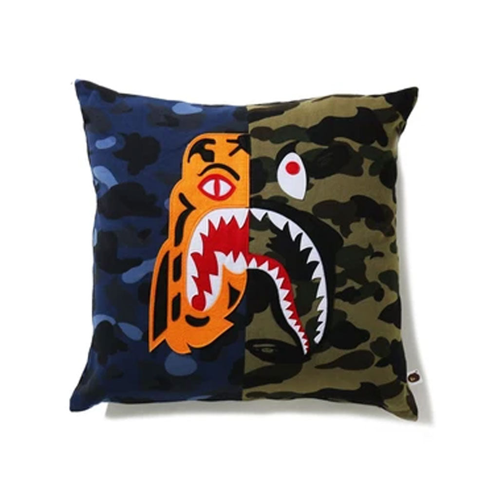 A BATHING APE MIX CAMO TIGER SHARK HALF SQUARE CUSHION