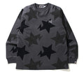 A BATHING APE STA PATTERN RELAXED FIT L/S TEE