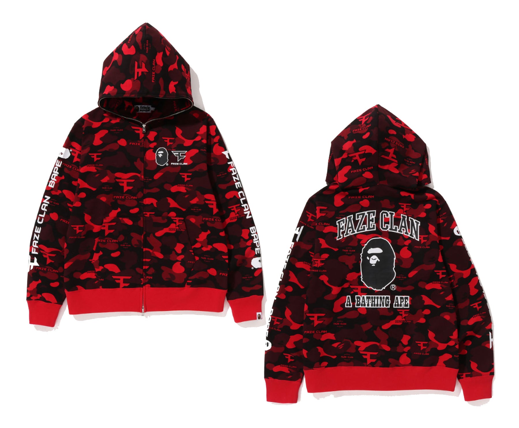 A BATHING APE BAPE x FAZE CLAN FULL ZIP HOODIE