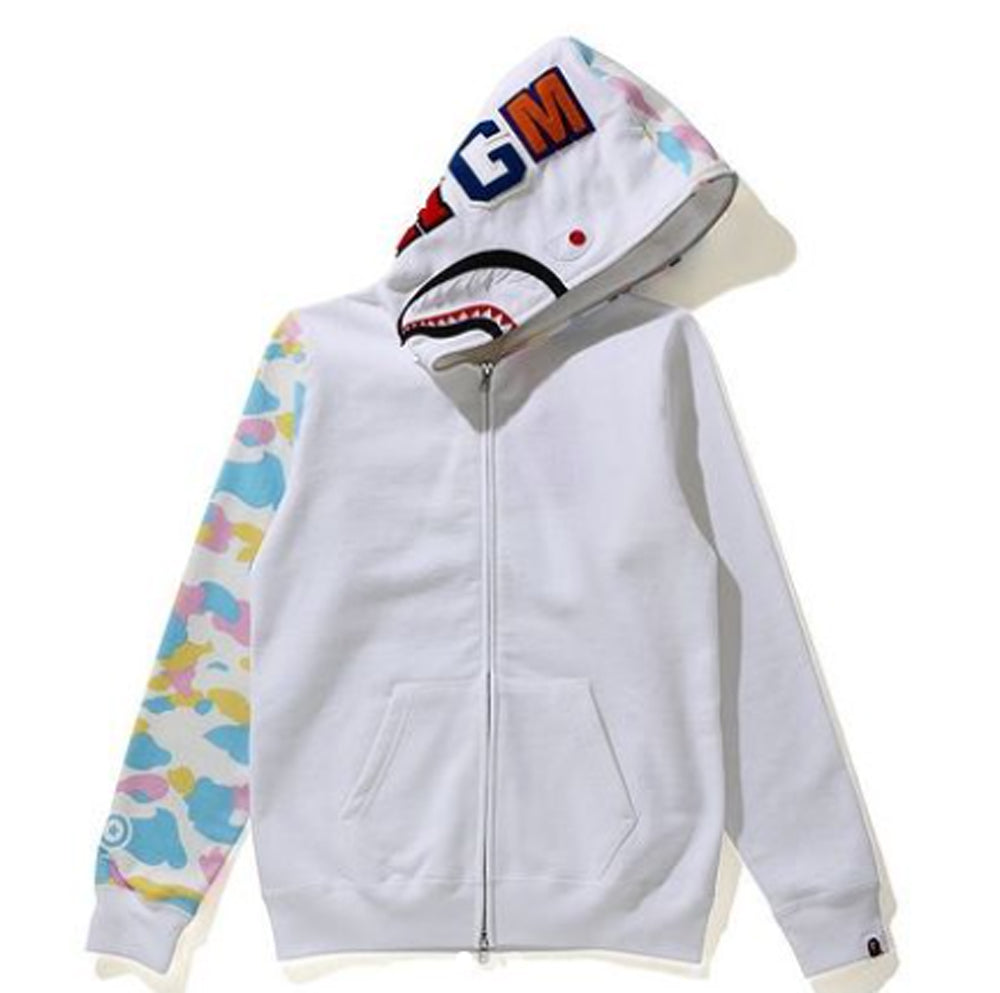 Multi camo shark full zip hoodie 2025