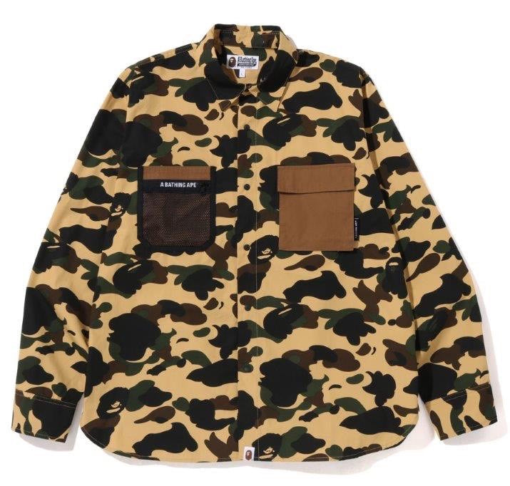A BATHING APE 1ST CAMO OUTDOOR DETAIL POCKET RELAXED SHIRT