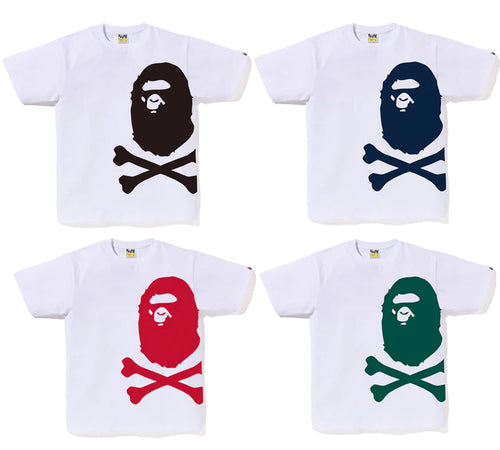 A BATHING APE BIG APE CROSSBONE PIGMENT PRINT TEE