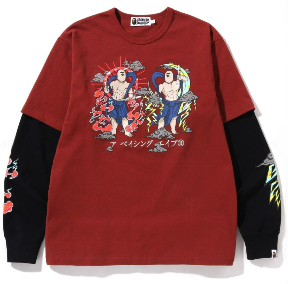 A BATHING APE JAPAN GUARDIANS LAYERED HEAVY WEIGHT L/S TEE