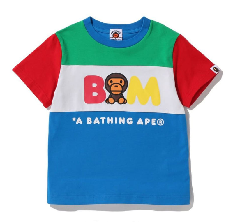 A BATHING APE BAPE KIDS BABY MILO COLOR BLOCK TEE
