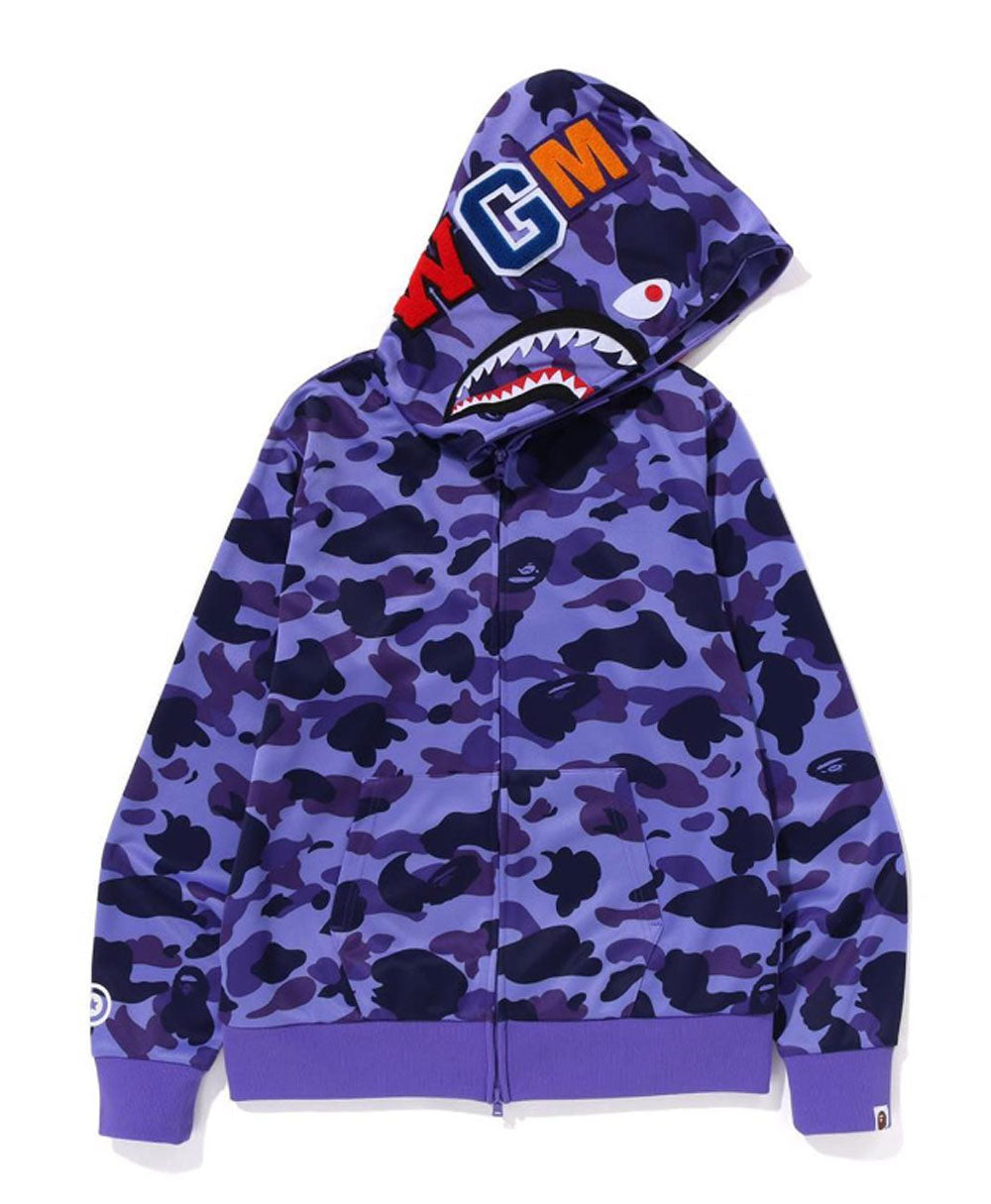 A BATHING APE 1ST CAMO JERSEY SHARK FULL ZIP HOODIE