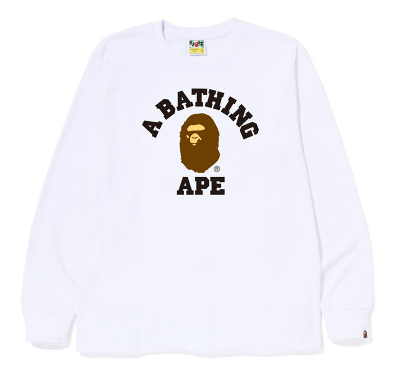 A BATHING APE COLLEGE L/S TEE
