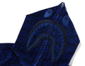 A BATHING APE BAPE LOGO MONOGRAM VELOUR SHARK FULL ZIP HOODIE