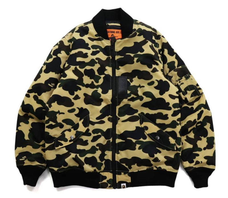 A BATHING APE 1ST CAMO NYLON TWILL MA-1 JACKET