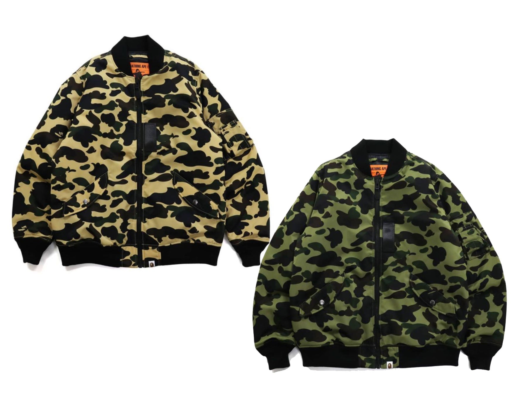 A BATHING APE 1ST CAMO NYLON TWILL MA-1 JACKET