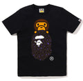 A BATHING APE Ladies' BAPE LEOPARD MILO ON APE HEAD TEE