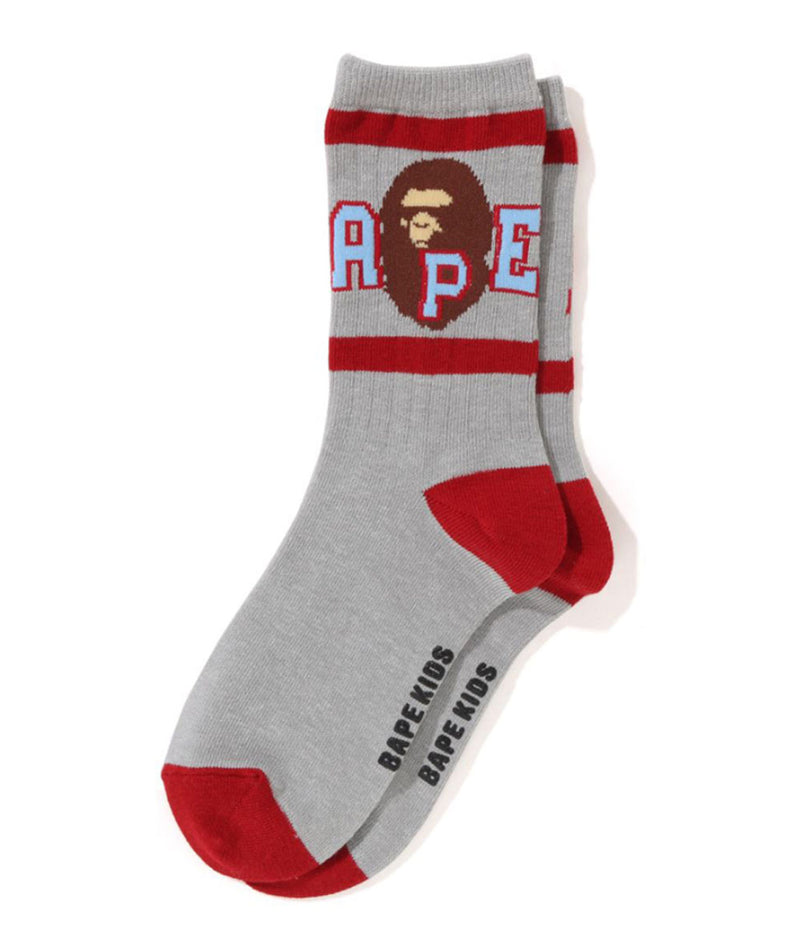 A BATHING APE BAPE KIDS APE HEAD LINE RIB SOCKS