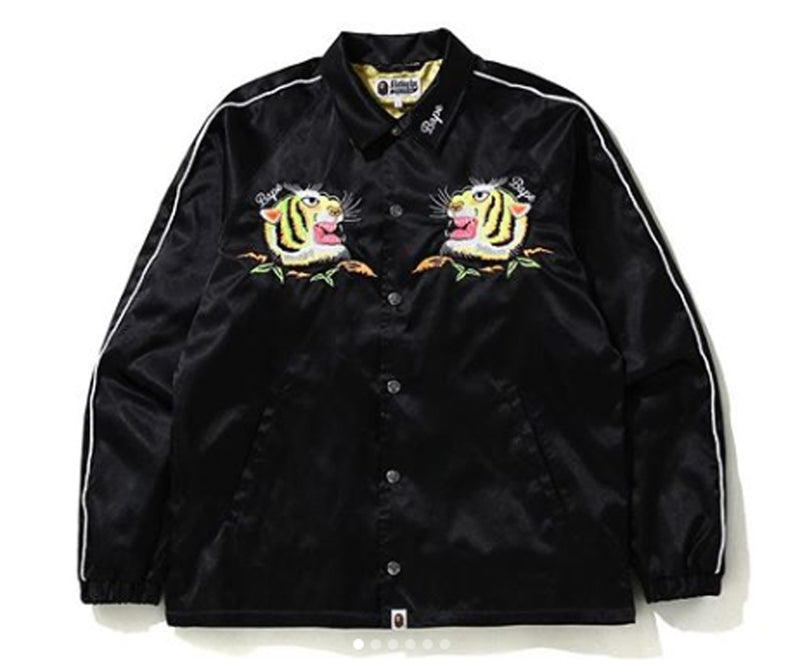 A BATHING APE TIGER EMBRIODERY COACH JACKET - happyjagabee store