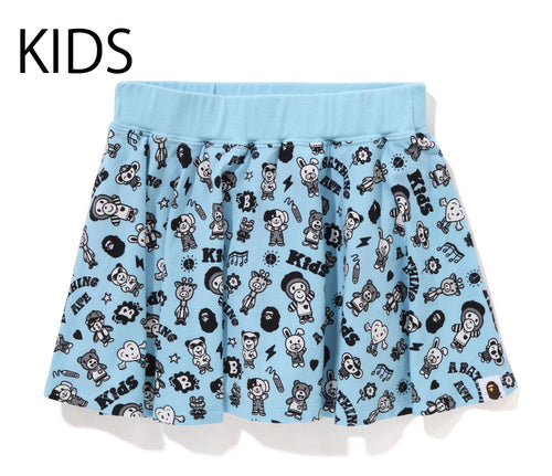 A BATHING APE BAPE KIDS X CHOCOMOO MILO FRIENDS SKIRT