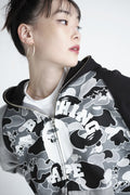 A BATHING APE Ladies' STA CAMO RAGLAN OVERSIZED ZIP HOODIE