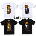 A BATHING APE Ladies' BAPE LEOPARD MILO ON APE HEAD TEE