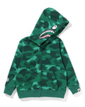 A BATHING APE BAPE KIDS COLOR CAMO SHARK ZIP HOODIE