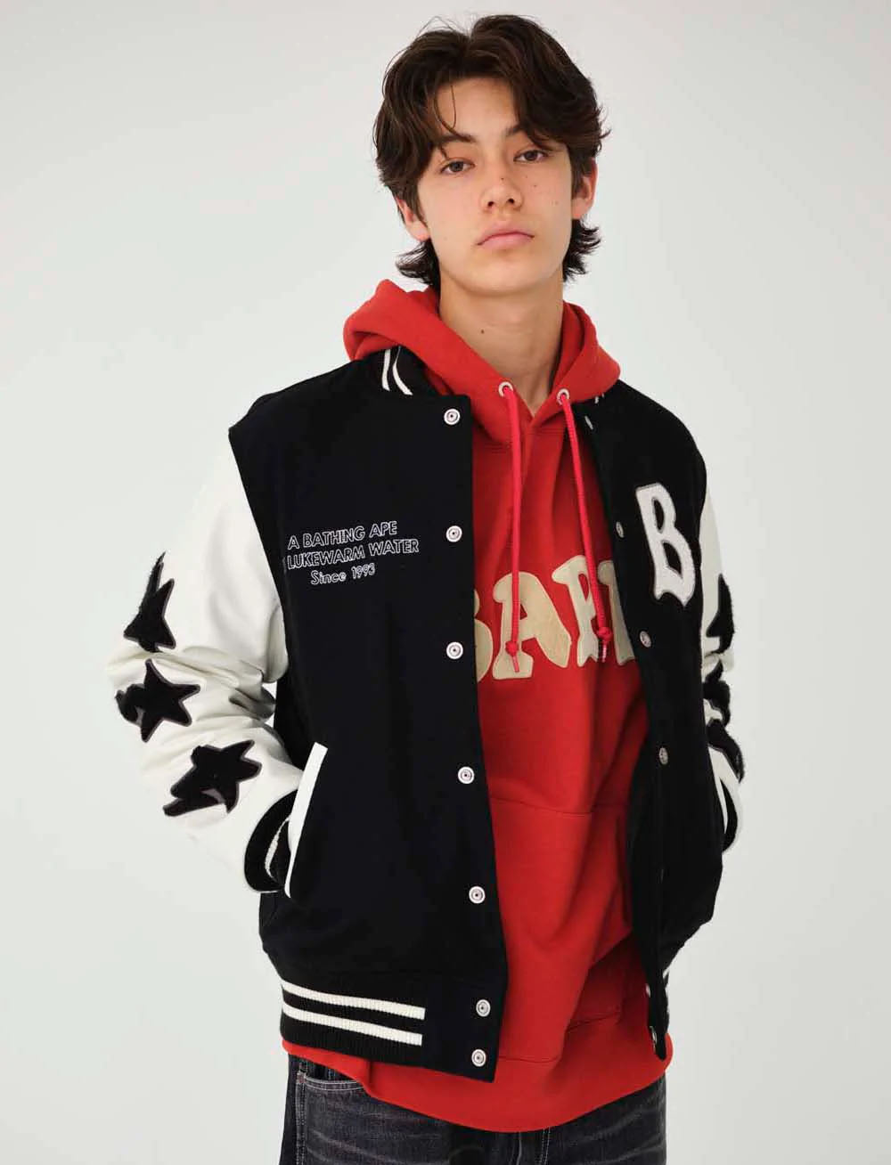 A BATHING APE A BATHING APE RELAXED VARSITY JACKET – happyjagabee