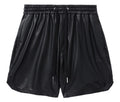 A BATHING APE - BAPE BLACK SYNTHETIC LEATHER SHORT