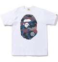 A BATHING APE GRID CAMO BIG APE HEAD TEE