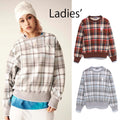 A BATHING APE Ladies' BAPE CHECK WIDE FIT CREWNECK