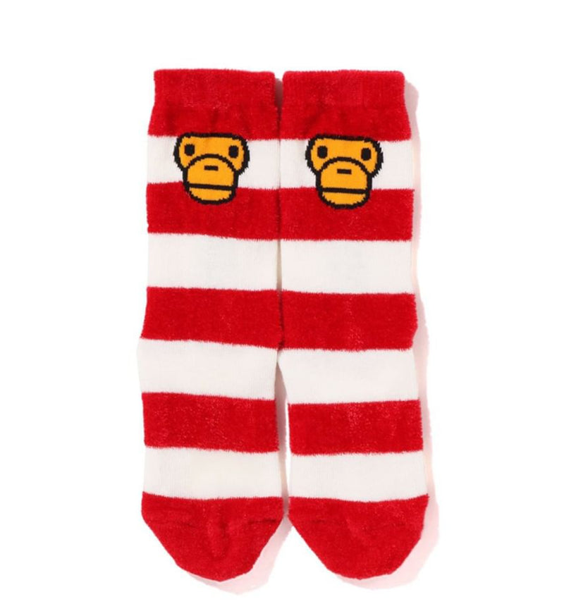 A BATHING APE BAPE KIDS HOOP BABY MILO FACE SOCKS