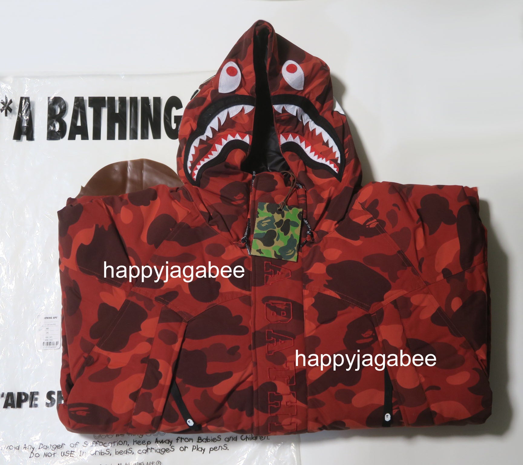 A BATHING APE COLOR CAMO SHARK SNOWBOARD DOWN JACKET