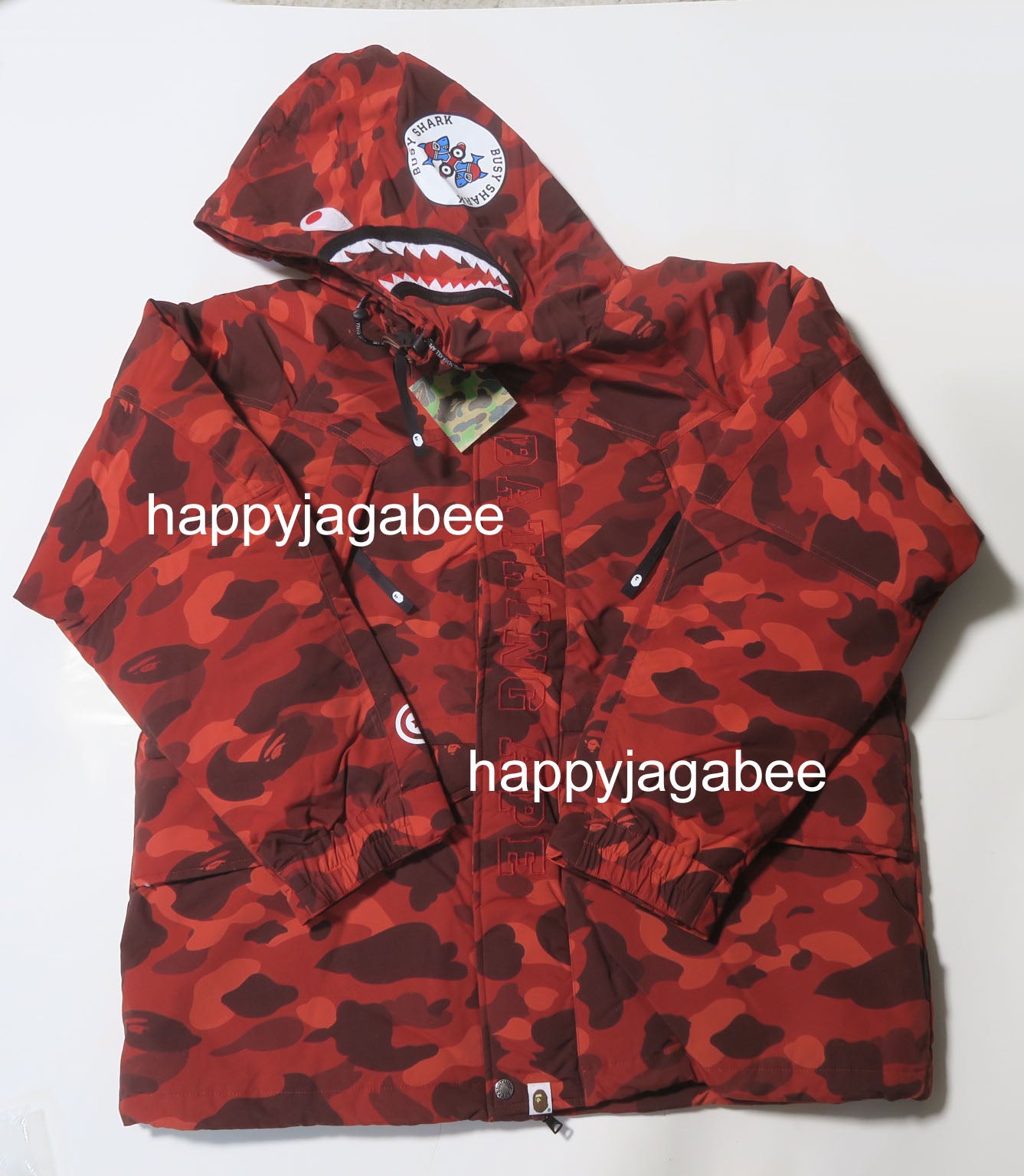 A BATHING APE COLOR CAMO SHARK SNOWBOARD DOWN JACKET