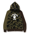 A BATHING APE 1ST CAMO CRAZY COLLEGE FULL ZIP HOODIE