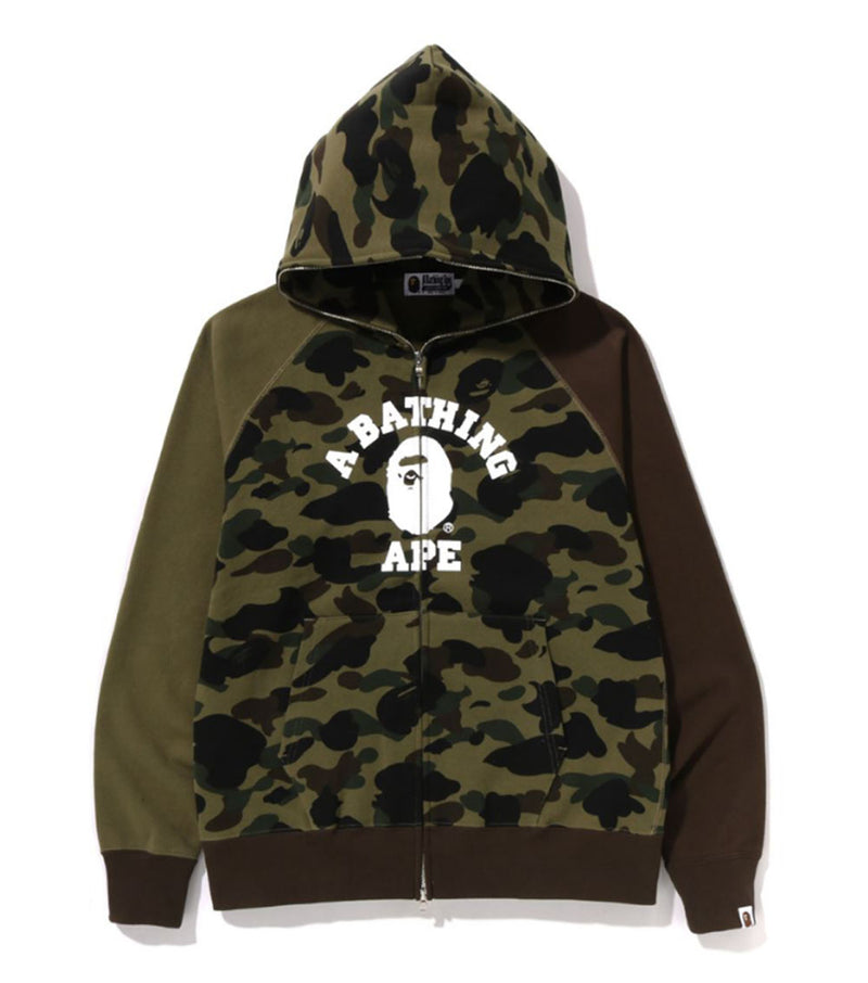 A BATHING APE 1ST CAMO CRAZY COLLEGE FULL ZIP HOODIE