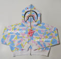 A BATHING APE Ladies' NEW MULTI CAMO CROPPED SHARK FULL ZIP HOODIE