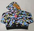 A BATHING APE Ladies' NEW MULTI CAMO CROPPED SHARK FULL ZIP HOODIE