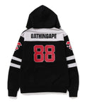 A BATHING APE FOOTBALL RELAXED FULL ZIP HOODIE