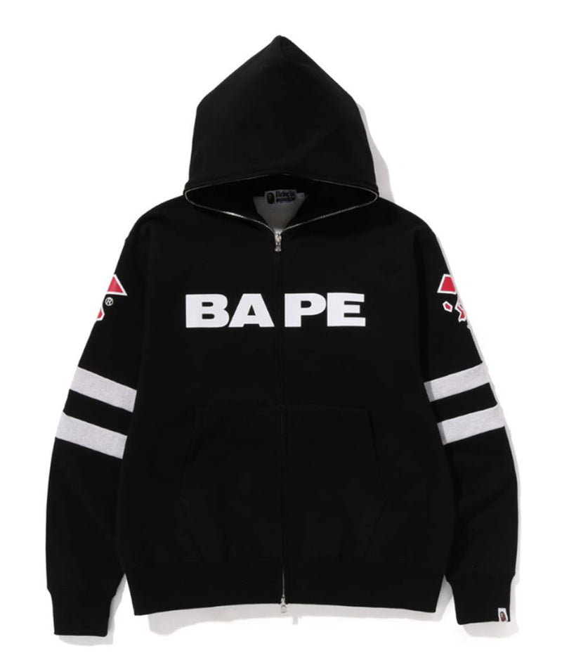 A BATHING APE FOOTBALL RELAXED FULL ZIP HOODIE