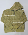 A BATHING APE BAPE LOGO MONOGRAM VELOUR SHARK FULL ZIP HOODIE