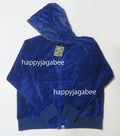 A BATHING APE BAPE LOGO MONOGRAM VELOUR SHARK FULL ZIP HOODIE