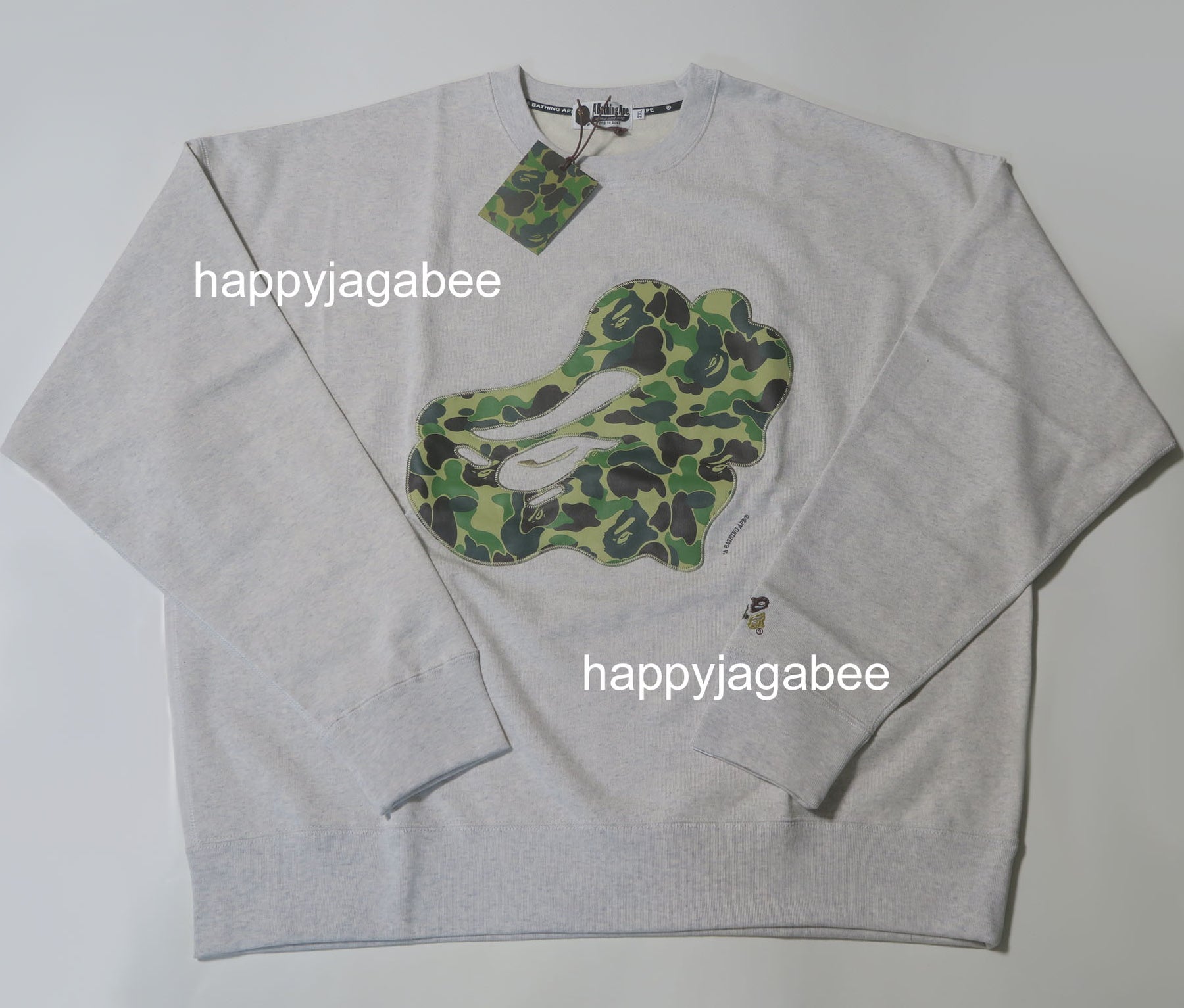 A BATHING APE ABC CAMO PATCH LOOSE FIT CREWNECK