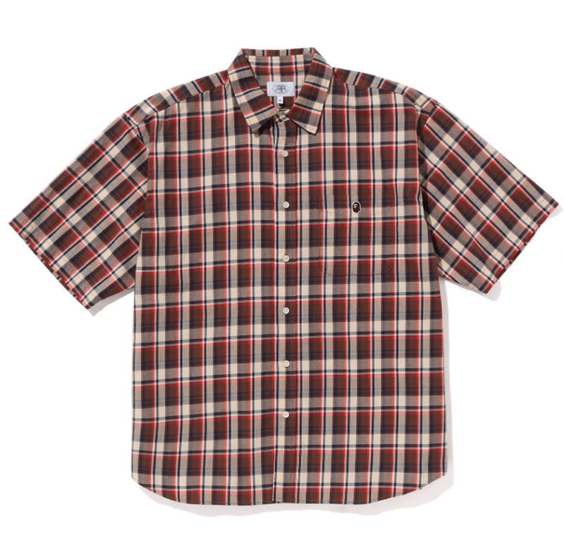 A BATHING APE NIMI BAPE CHECK LOOSE FIT S/S SHIRT